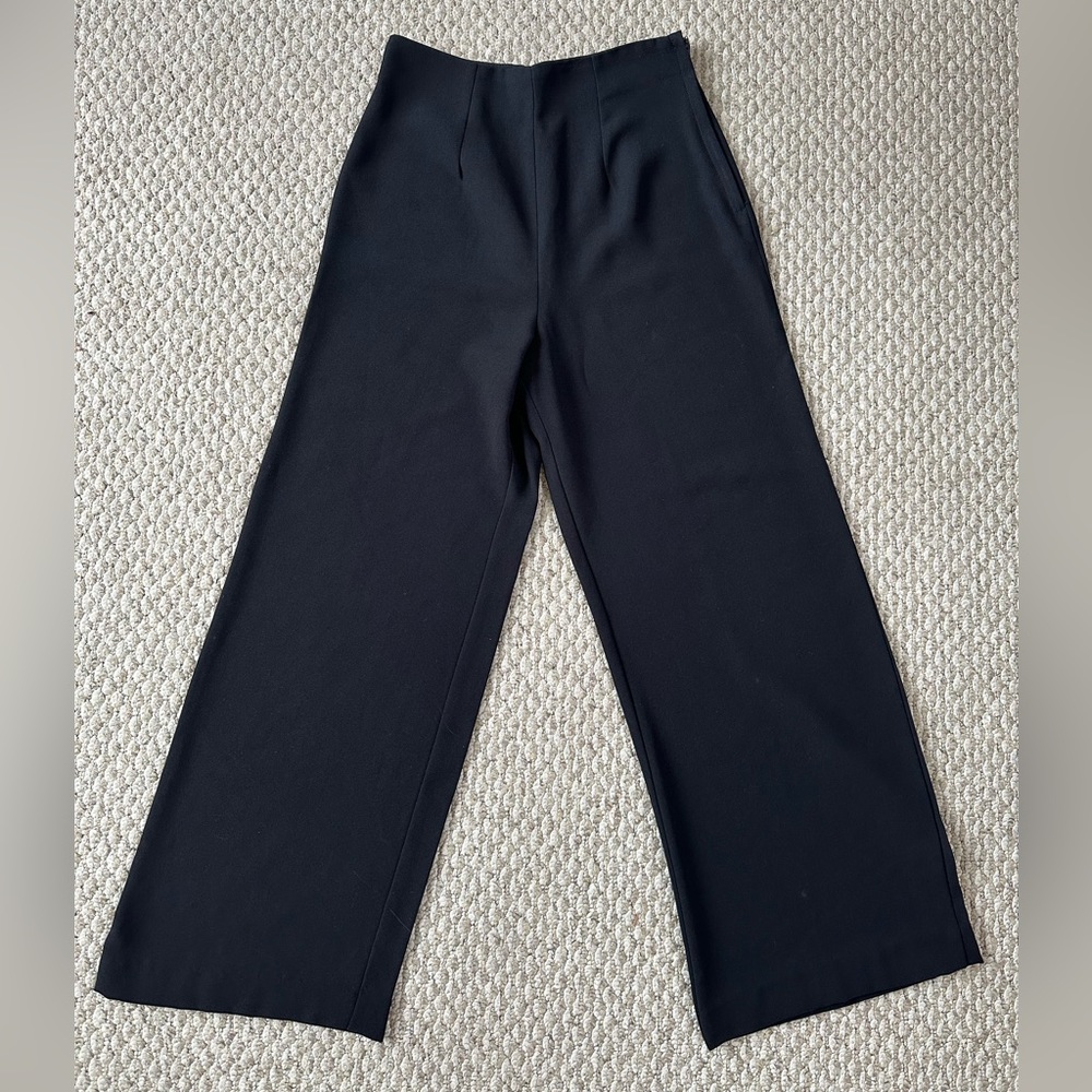 Black Flared Pants with Side Zipper Size S